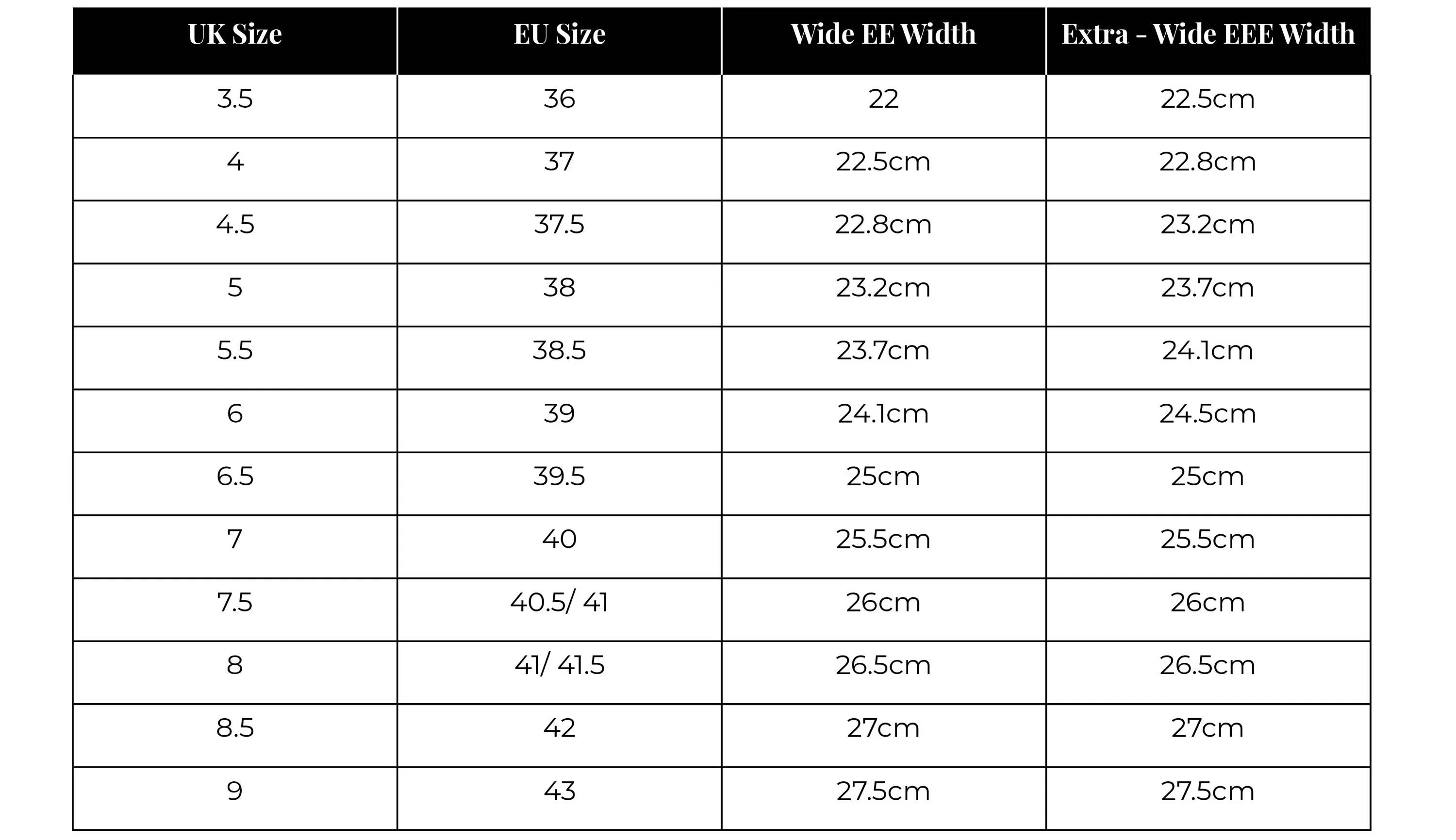 Size 22 shoes in eu 2025